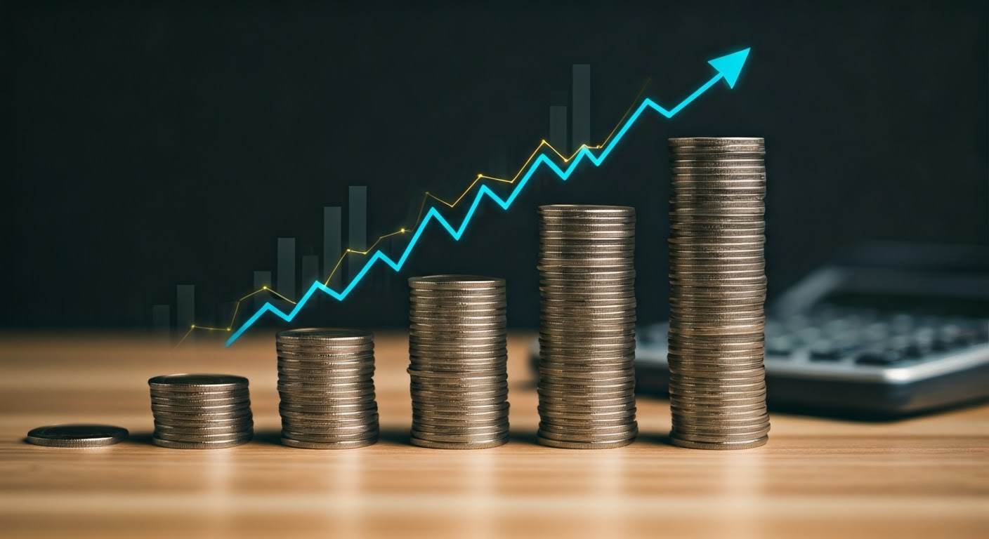 Illustration of savings growth journey